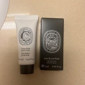 Diptyque Eau Rihla Vaporizer Natural Spray 2ml and Creme Riche Body Butter 10ml